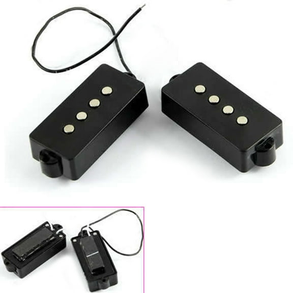 Black 4 String Noiseless Pickup Set For Precision Bridge Pickup Set new