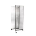 thumbnail image 1 of Black 4-Way Wire Grid Tower with Base and Casters - 2' x 6' Wire Grid Panel 4-Sided Rolling Display Rack, 1 of 5
