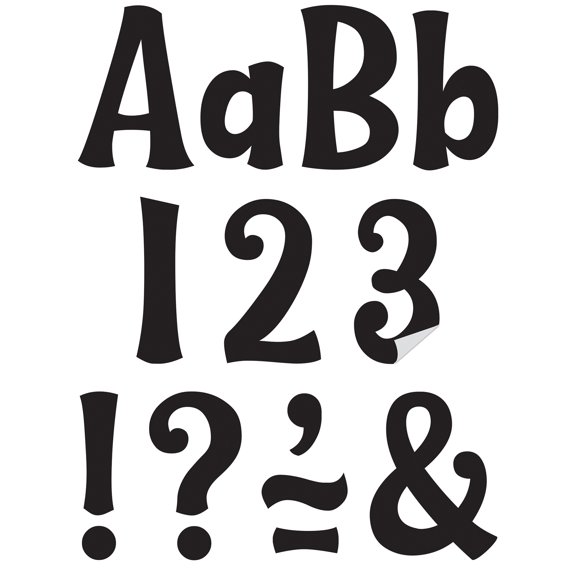 Teacher Created Resources Black 4" Wild Whimsy Self-Adhesive Letters, 222 Pieces