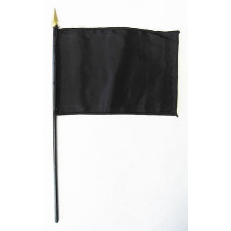 Black - 4"X6" Solid Color Stick Flag