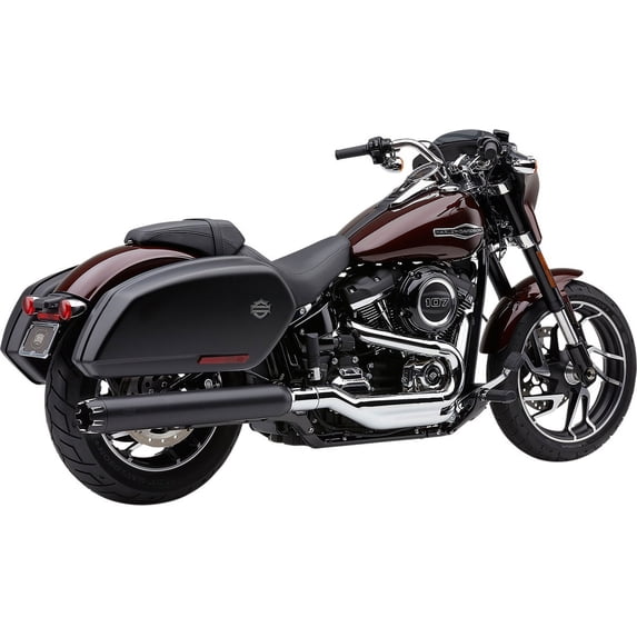 Black 4 in. NH Series Slip-On Mufflers w/Dual Cut Tip