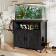 thumbnail image 1 of Black 40-50 Gallon Aquarium Stand with Cat Litter Box Enclosure, 1 of 9