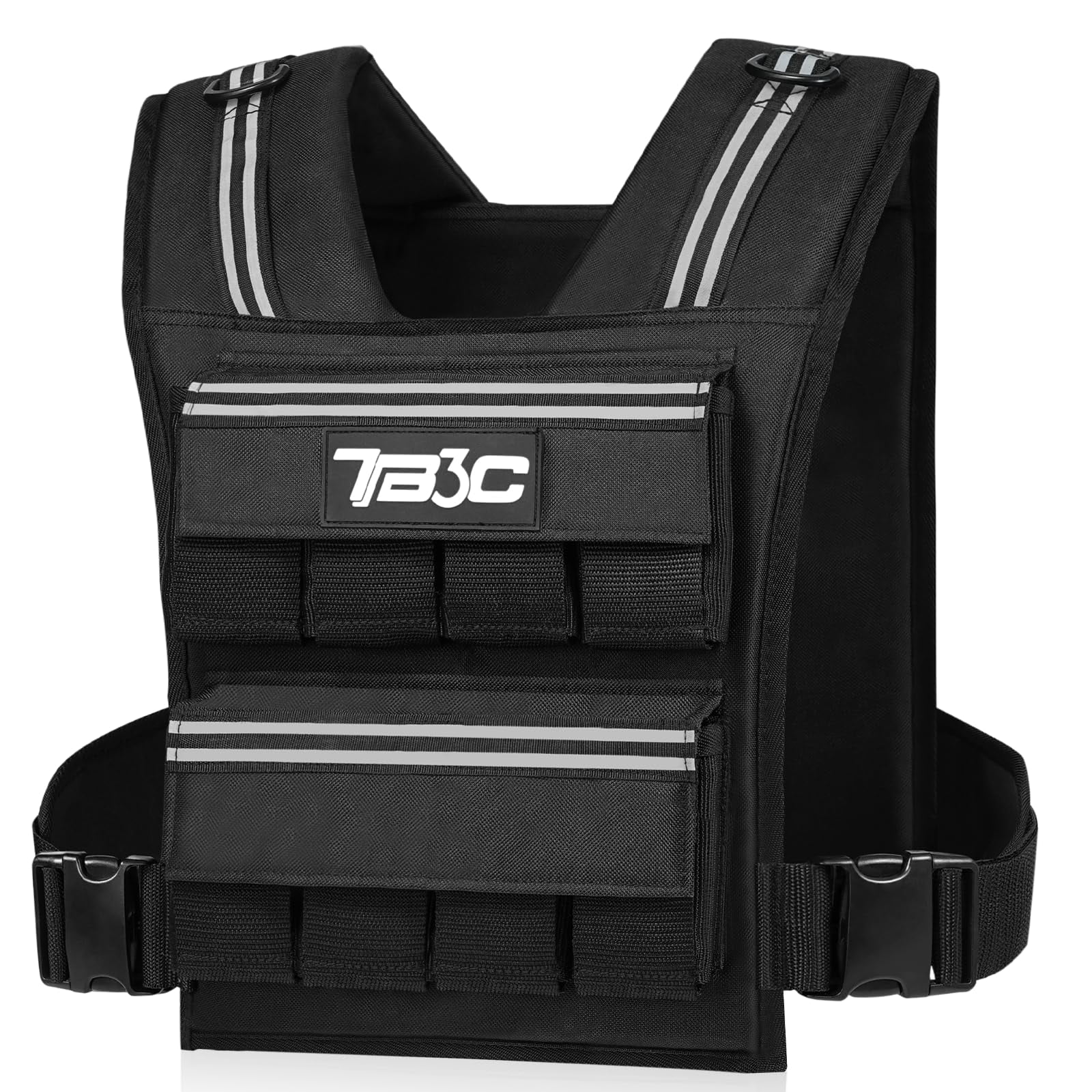 Black 40 LB Adjustable Weighted Vest for Strength Training, Running and Walking