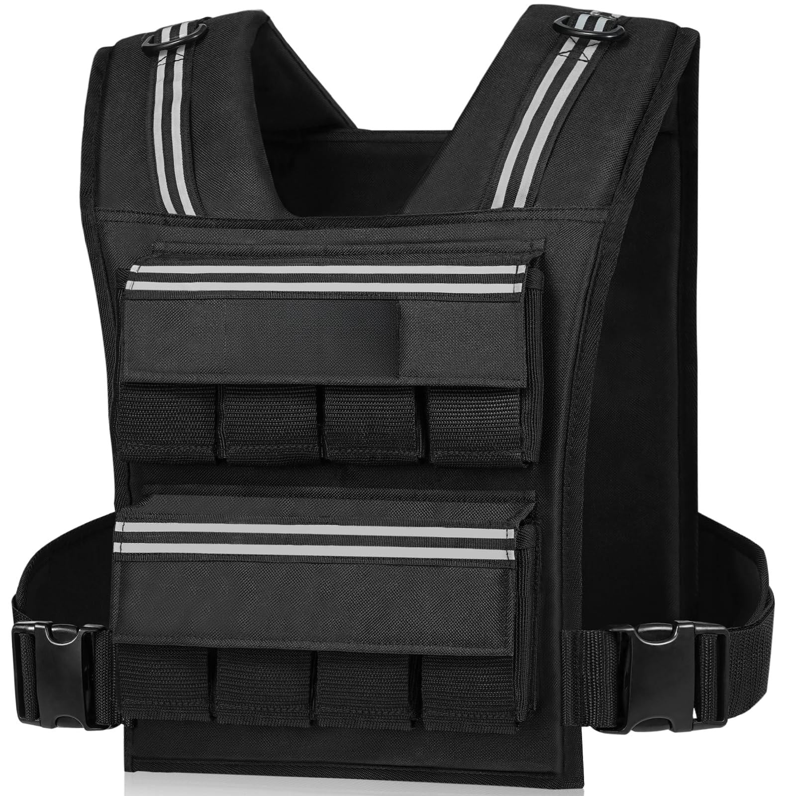 Black 40 LB Weighted Vest for Strength Training Walking Running Workout