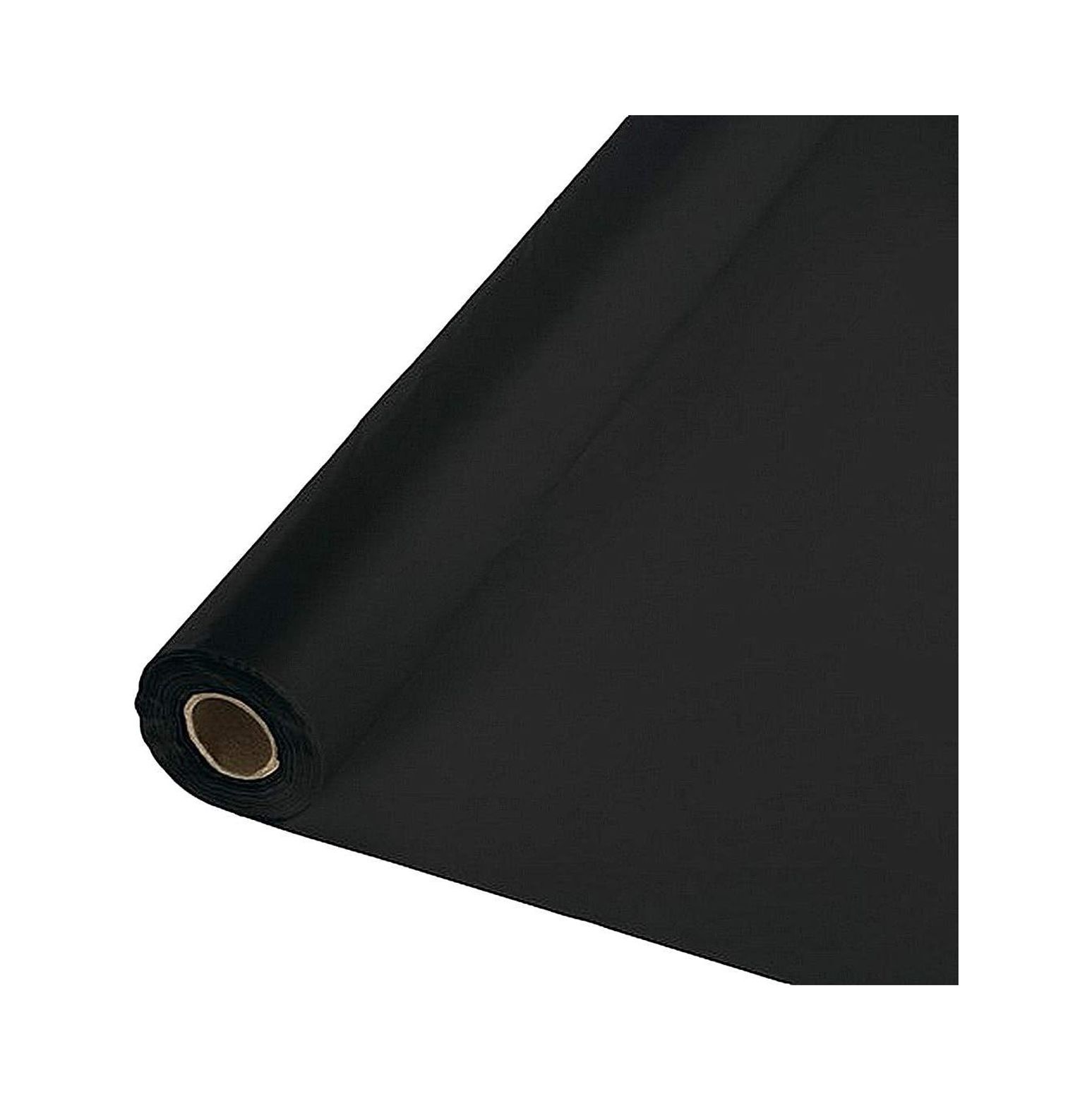 Black 40" X 300 Ft Economy Banquet Roll Plastic Table Cloth