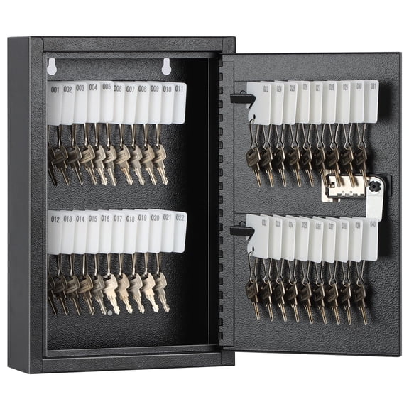 Black-40k(combo Lock) Steel Key Safe Wall Mounted Storage for Home Office Business