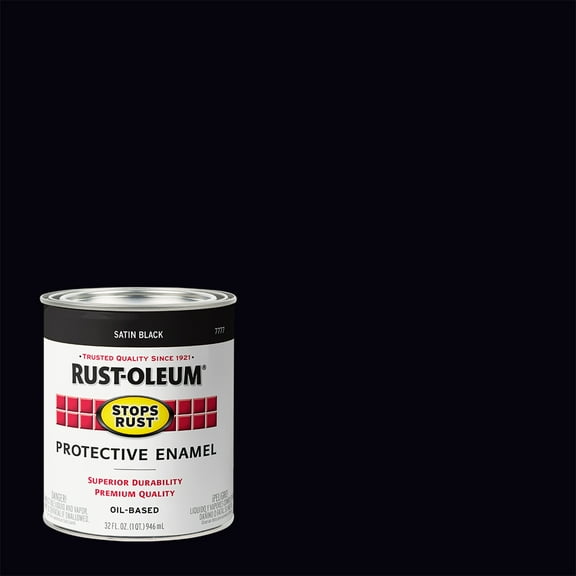 2 Pack, Black (450 Voc), Rust-Oleum Stops Rust Satin Protective Enamel- 7777502, Quart