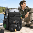 Black 45L Fishing Backpack with Cooler and 4 Rod Holders Tackle Bag ...