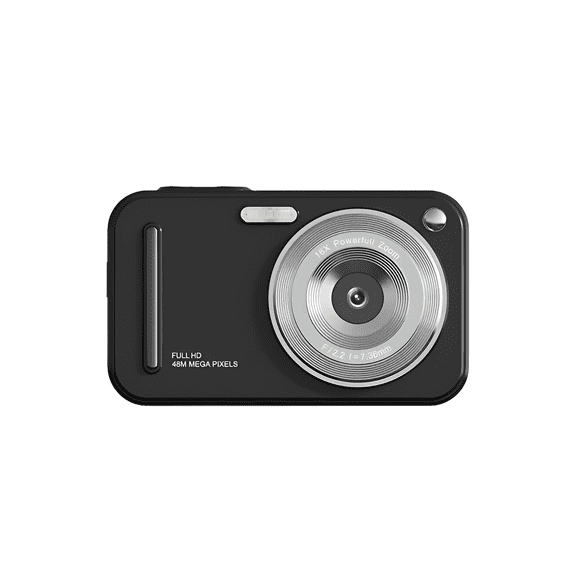Black 48MP Digital Camera, 16X Zoom, AF Focus, Filters for Students & Daily Vlogging
