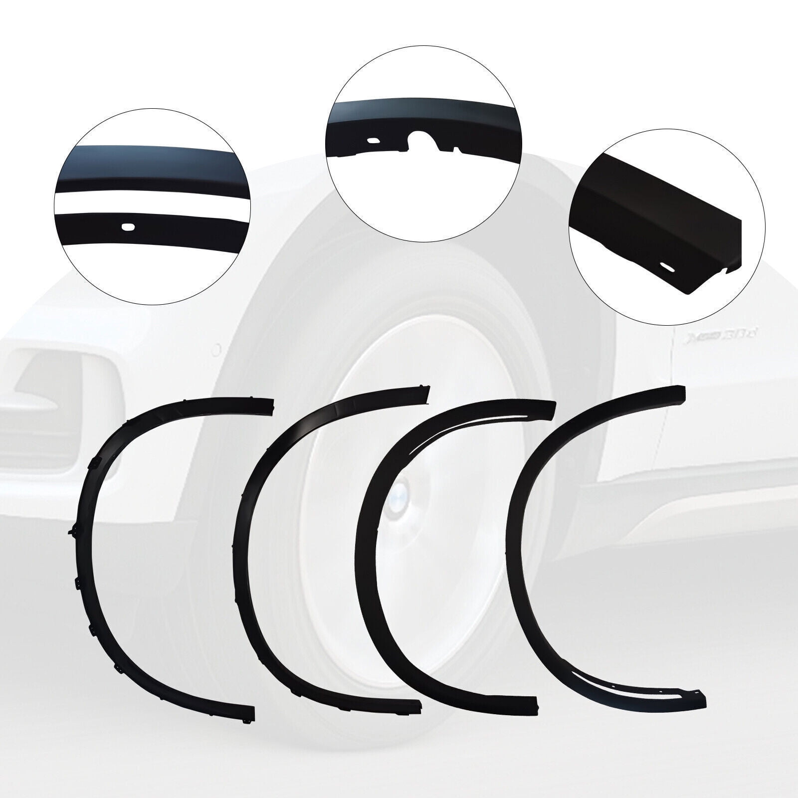 Black 4PCS Wheel Arch Fender Flares Cover Trims Fit for BMW X5 F15 2014