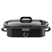 MAGNIFIQUE Black 4QT Manual Slow Cooker with Ceramic Pot for Family Dinners & Meal Prep