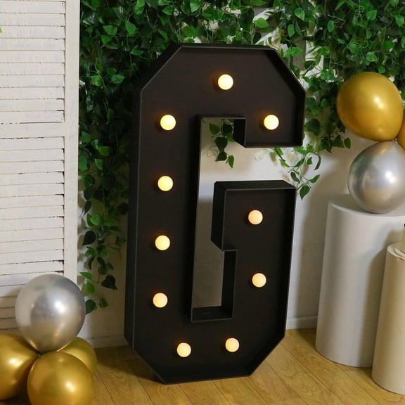 Black 4ft LED Marquee Letter G Pre-Cut Foam Board Lighted Sign Wedding Event Party