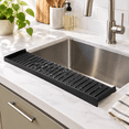 Black 4in x 14in Silicone Sink Edge Protector Splash Guard for Kitchen ...