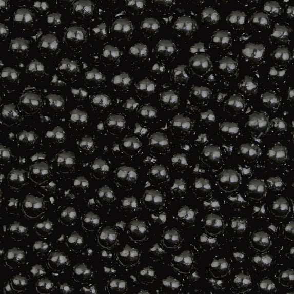 Krazy Sprinkles - Edible Black 4mm Beads - Refined Cake Decor, 1/2 Cup