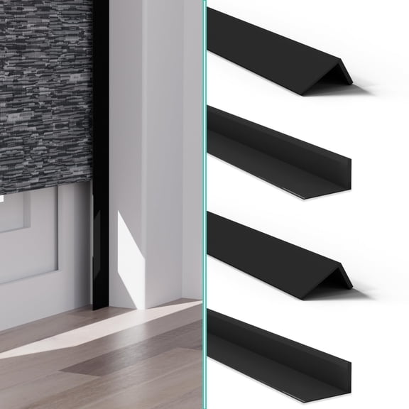 Black 4pc Blackout PVC Light Blocking Strips for Window Shades and Blinds