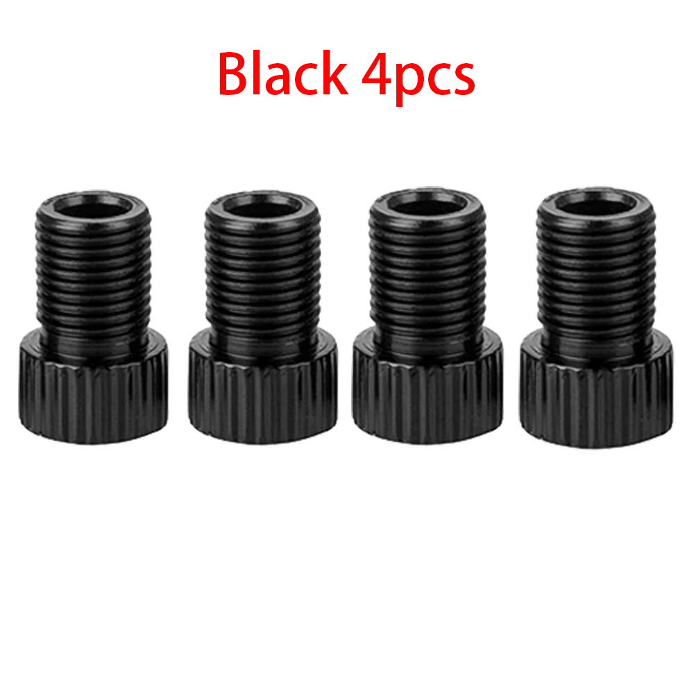 Black 4pcs Presta Air Compressor Adapter, Presta to Schrader