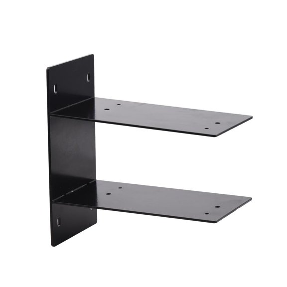 Black 4x4 Heavy Duty Deck Post Base - Alloy Steel Terrace Post Holder for Wood Gazebo & Railing, 2 Pack