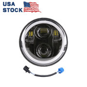 Black 5-3/4" 5.75 LED Headlight High Low for Harley-Davidson Dyna Sportster, DOT Approve, Plug & Play