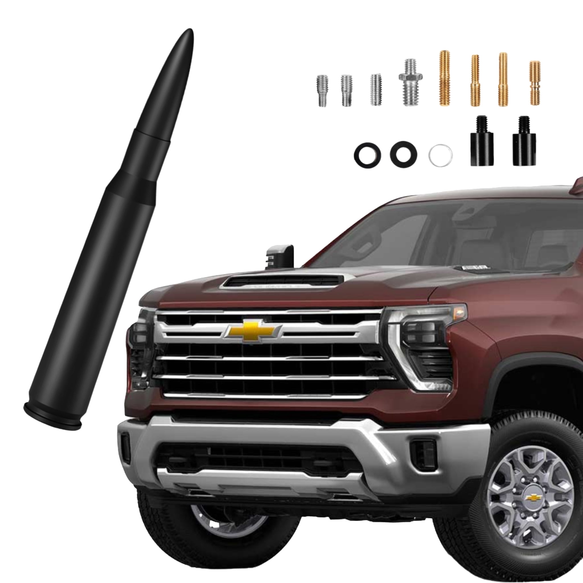 Black 5.3-Inch Aluminum Bullet Antenna,Suitable for Chevrolet Silverado,Ford,Jeep Cfically for Optimizing FM/AM Reception