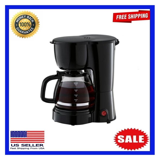 Black 5 Cup Drip Coffee Maker