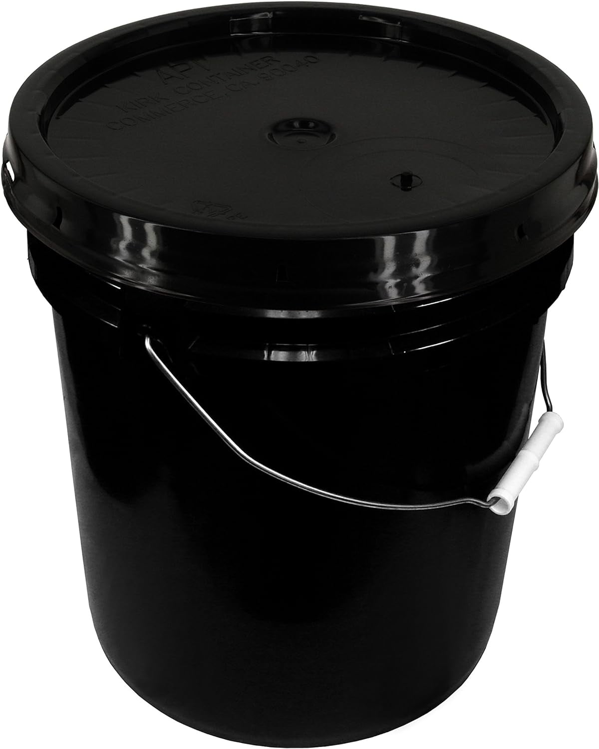Black 5 Gallon 90 mil Bucket with Snap On Lid (Black)