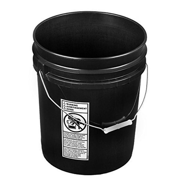 Black 5 Gallon Bucket; Heavy Duty 90 Mill.