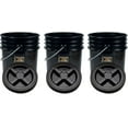 thumbnail image 1 of Black 5 Gallon Plastic Buckets and Gamma Seal Lids Food Grade Combo 3 Pack, 1 of 5