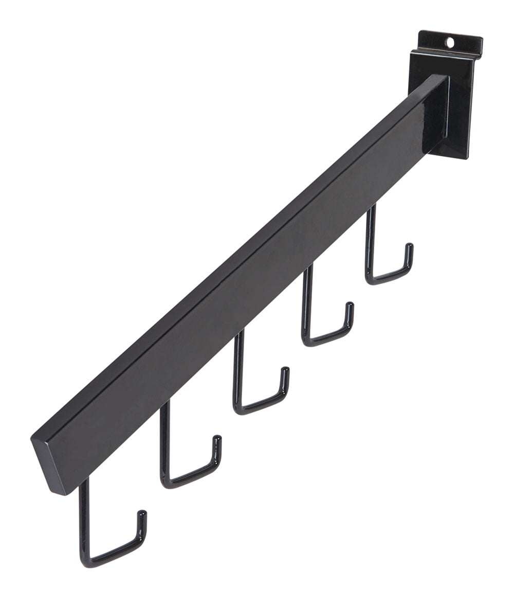 Black 5-J-Hook Dimensional Waterfall for Slatwall - Pack of 10