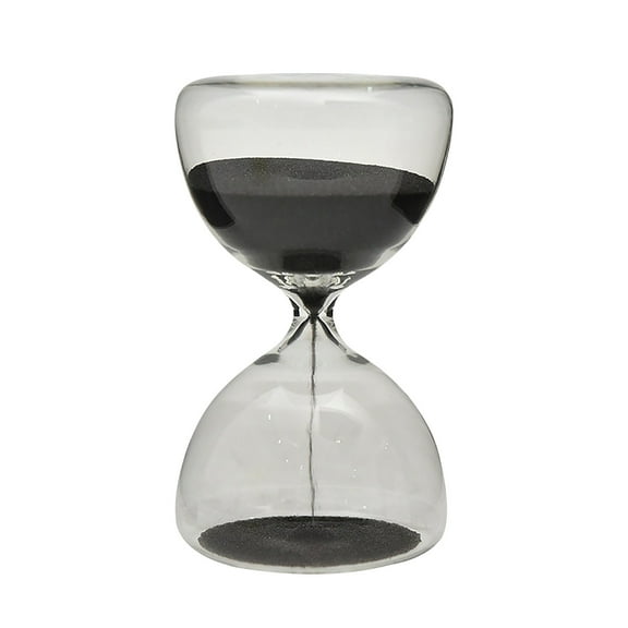 Black 5 Minute Glass Hourglass Timer Circular Sand Timer Decorative Desktop Timer For Home Office Classroom Game Cooking Meditation Gift Idea Vintage Style Sand Clock Ornament For Desk She