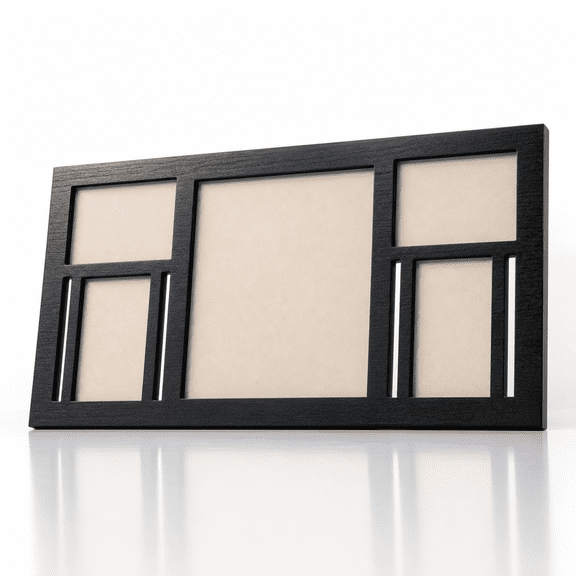 Black 5 Opening Collage Picture Frame, Holds 8x10 and 4x6 Pictures