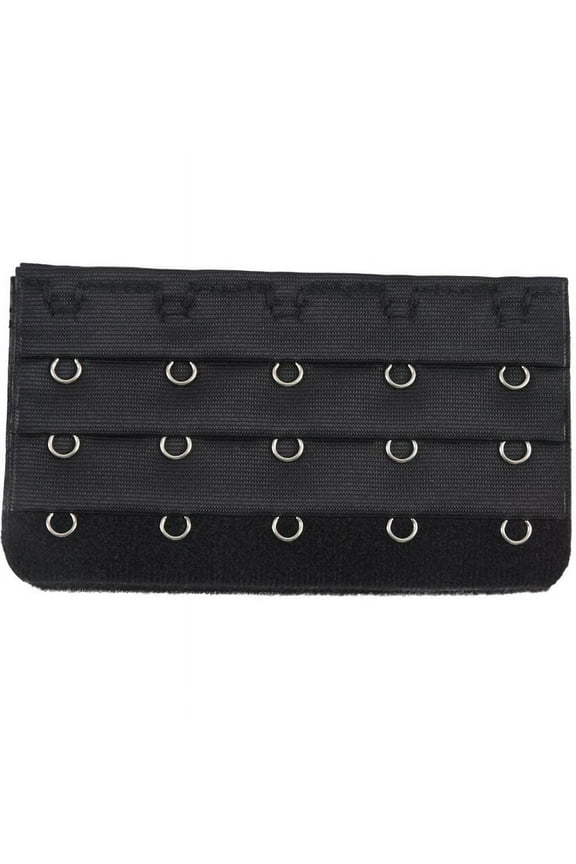 Black 5 Rows Hook and Eye Tape Extension Bra Strap Extender 5 Pcs for Women