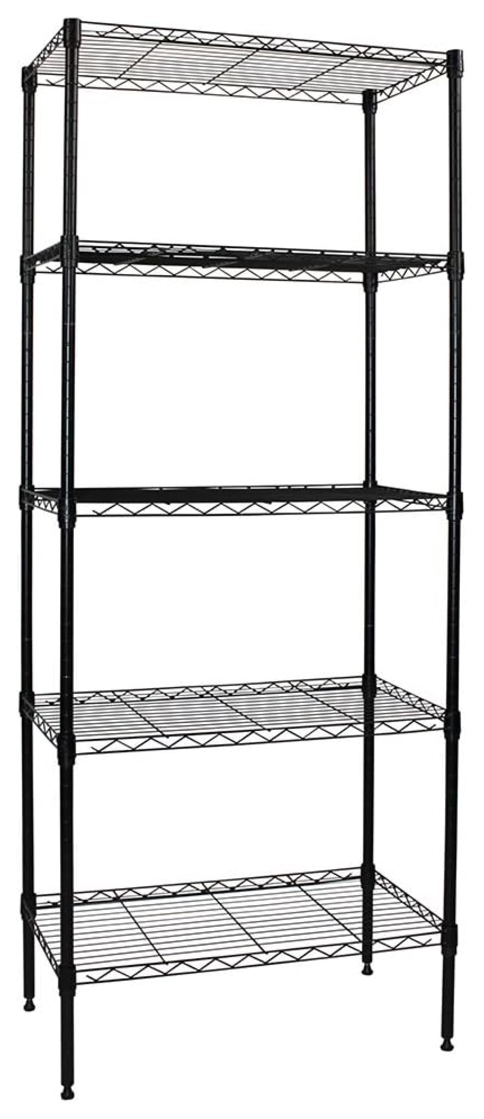 Black 5-Shelf Wire Shelving 24"x14"x60" (BLACK) - Walmart.com