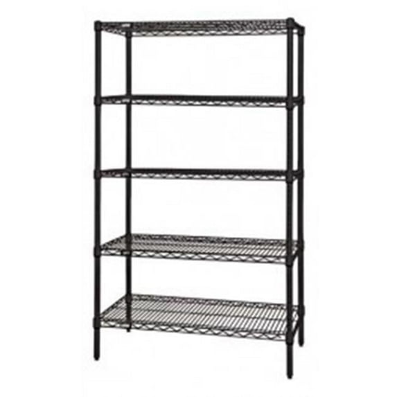Black 5 Shelf Wire Shelving Unit - 36 x 60 x 74 in.