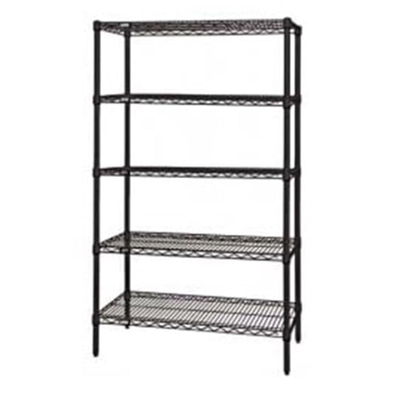Black 5 Shelf Wire Shelving Unit - 36 x 72 x 74 in.
