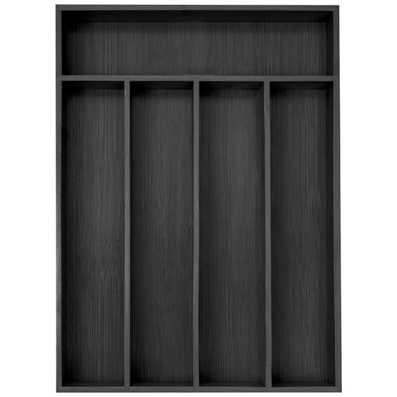Black 5 Slots Silverware Drawer Organizer