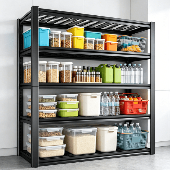 Black 5-Tier Adjustable Wire Shelving Rack, 3000 LBS Load Capacity Metal Wire Shelving, 35.4" W x 15.7" D x 72" H Boltless Storage Solution for Garage, Pantry, Warehouse, Basement & Office