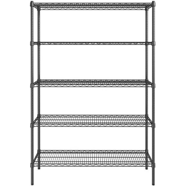 Black 5Tier Metal Adjustable Freestanding Garage Storage Wire Shelving