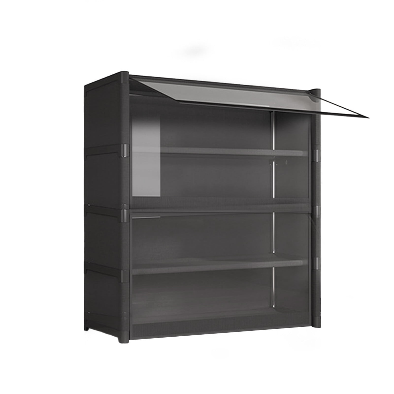 Black 5-Tier Shoe Rack With Metal Frame And Ventilated Shelves For ...