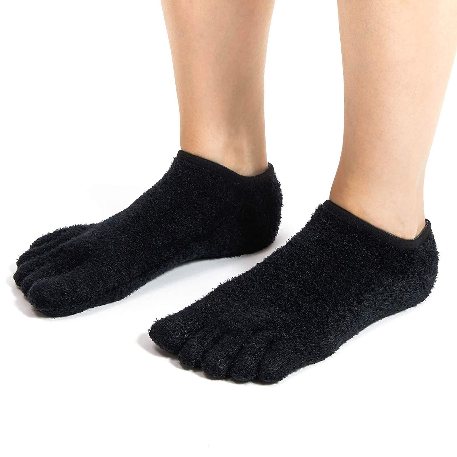 Black 5-Toe Gel Socks (US 7-10, 2 Pairs) - image 1 of 7