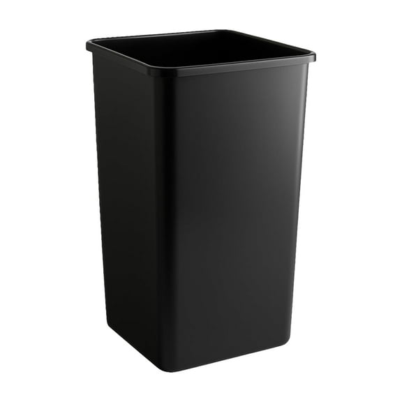 Black, 50 Gallon Square Commercial Trash Can, Heavy-Duty Garbage Can, Industrial Trash Bin for Restaurants/Commercial Facilities/Warehouses