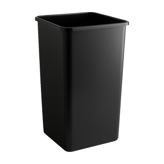 Black, 50 Gallon Square Commercial Trash Can, Heavy-Duty Garbage Can, Industrial Trash Bin for Restaurants/Commercial Facilities/Warehouses