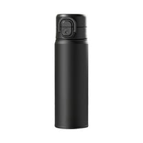 Black 500Ml 316 Stainless Steel Thermos Cup With Straw Double Lid For Travel Sport