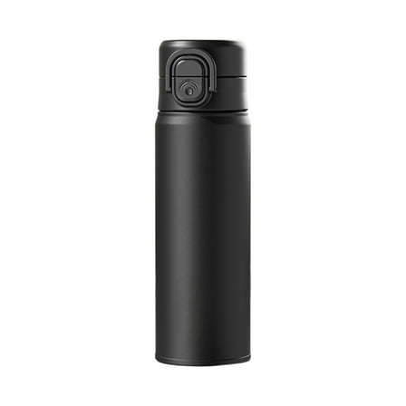 Black 500Ml 316 Stainless Steel Thermos Cup With Straw Double Lid For Travel Sport