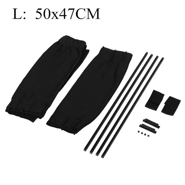 Black 50x47cm2pcs Universal Sunshade Car Curtain Car Side Window