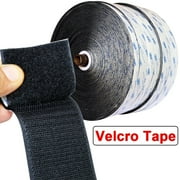 Black 5cm x 1M Heavy Duty Hook and Loop Tape - High Temp Waterproof Sticky Back for Auto & Home DIY