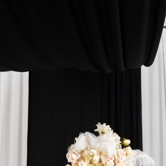 Black 5x20 feet 4-Way Stretch Spandex Ceiling Drape Panel Backdrop Curtain Party Decor