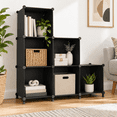 Module Cube Offices Black 6 Cube Closet Organizer, Multi-Purpose Storage Shelf Unit ...