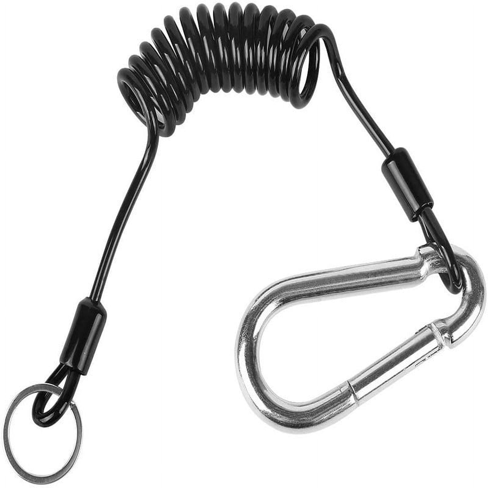 Black 6 Foot Trailer Breakaway Cable Coiled Safety Cables For RV