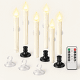 Led Design Plan Black 6 Pack Window LED Candles with Realistic Wax Drip Design ...