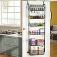 thumbnail image 1 of Black 6-Tier Over the Door Pantry Organizer, Heavy-Duty Metal Pantry Door Organization ,Door Spice Rack Hanging Storage Kitchen Spice Rack Can Organizer, 1 of 6